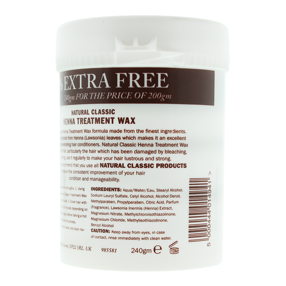 Natural Classic Henna Treatment Wax 240g