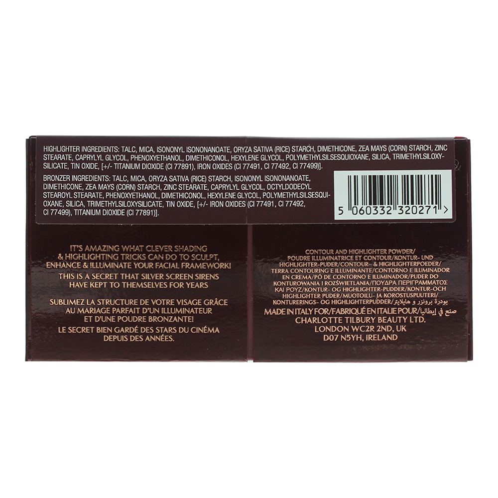 Charlotte Tilbury Filmstar Bronz & Glow Light-Medium Face Sculpt And Highlighter - Ingredients