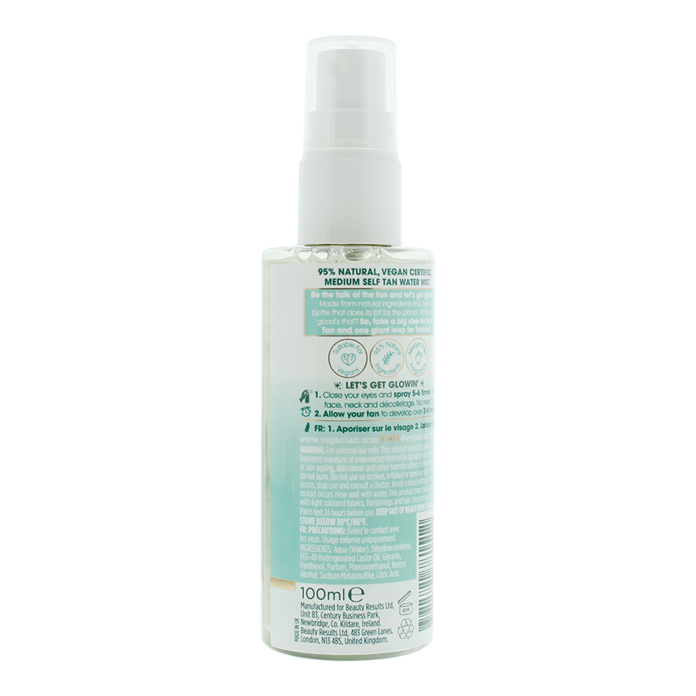 Vegan Tan Medium Self Tan Mist 100ml - Ingredients