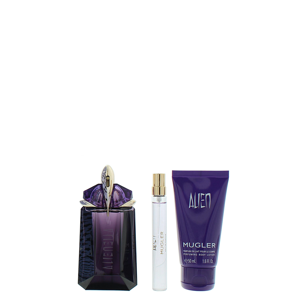 Mugler Alien 3 Piece Gift Set: Eau de Parfum 60ml - Body Lotion 50ml - Eau de Pa - Product