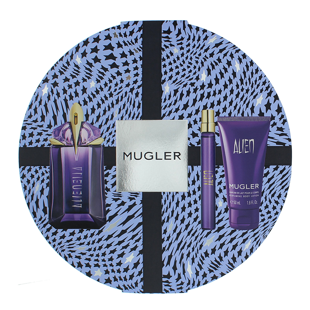 Mugler Alien 3 Piece Gift Set: Eau de Parfum 60ml - Body Lotion 50ml - Eau de Pa - Box