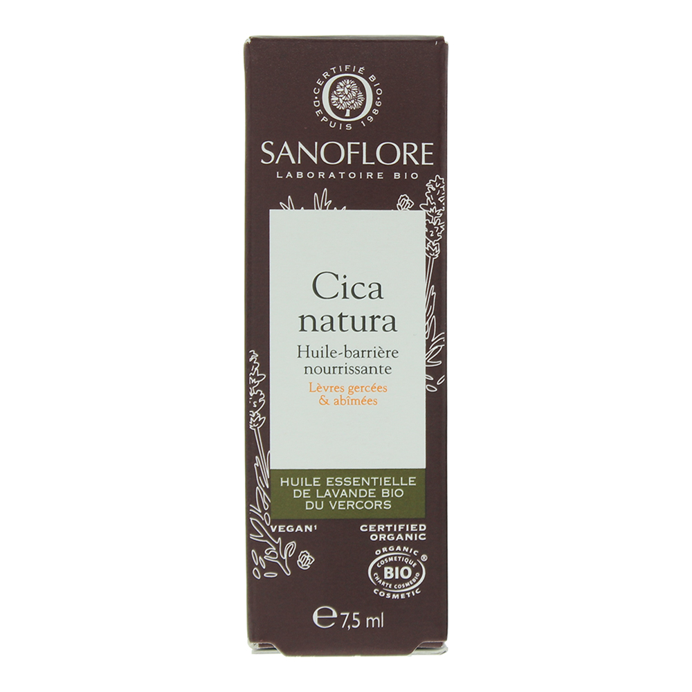 Sanoflore Nourishing Organic Cica Natura Lip Oil 7.5ml - Box