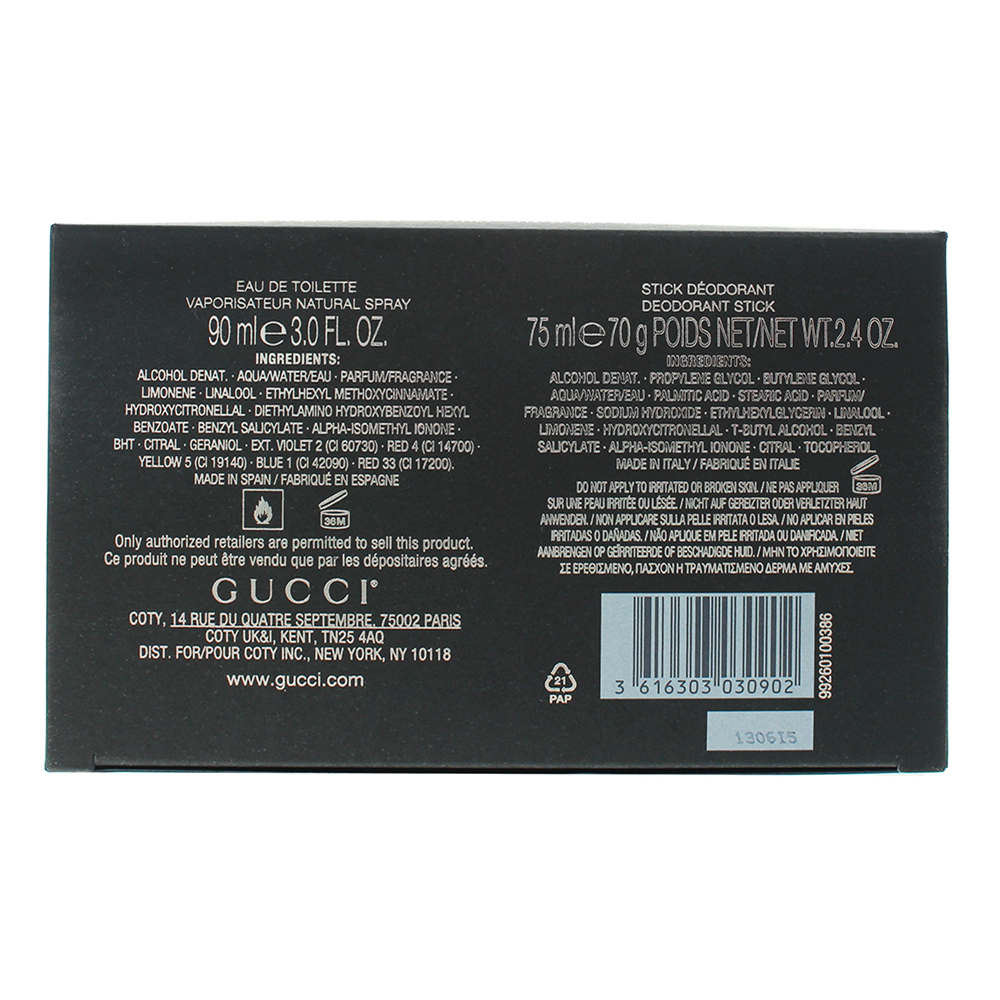 Gucci Guilty Pour Homme 2 Piece Gift Set: Eau De Toilette 90ml - Deodorant Stick 75ml