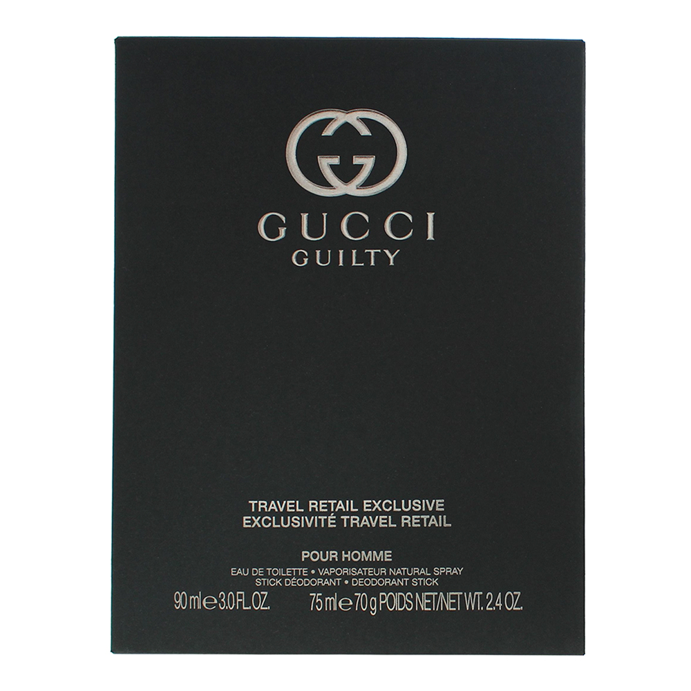 Gucci Guilty Pour Homme 2 Piece Gift Set: Eau de Toilette 90ml - Deodorant Stick - Box