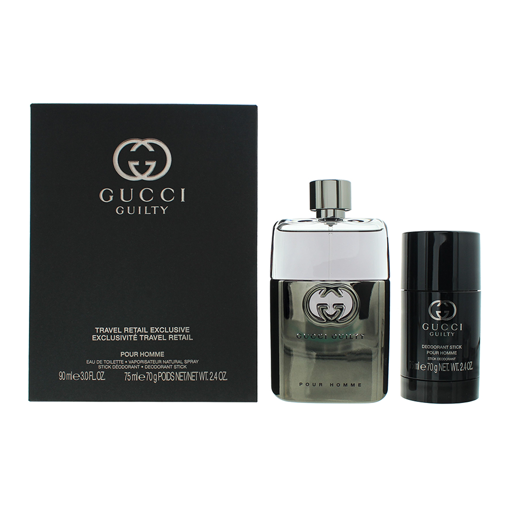 Gucci Guilty Pour Homme 2 Piece Gift Set: Eau De Toilette 90ml - Deodorant Stick 75ml