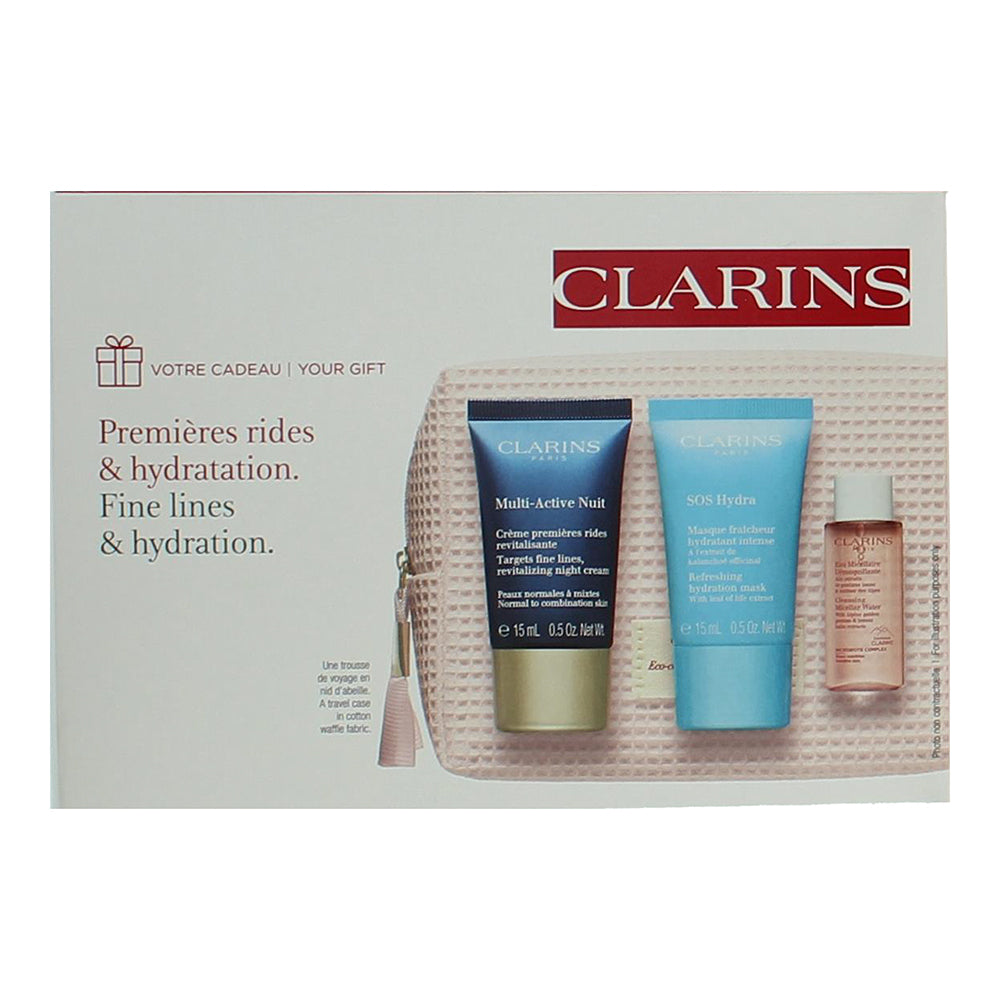 Clarins Skincare 3 Piece Gift Set: Cream Mask 15ml - Night  Cream 15ml - Micella - Box