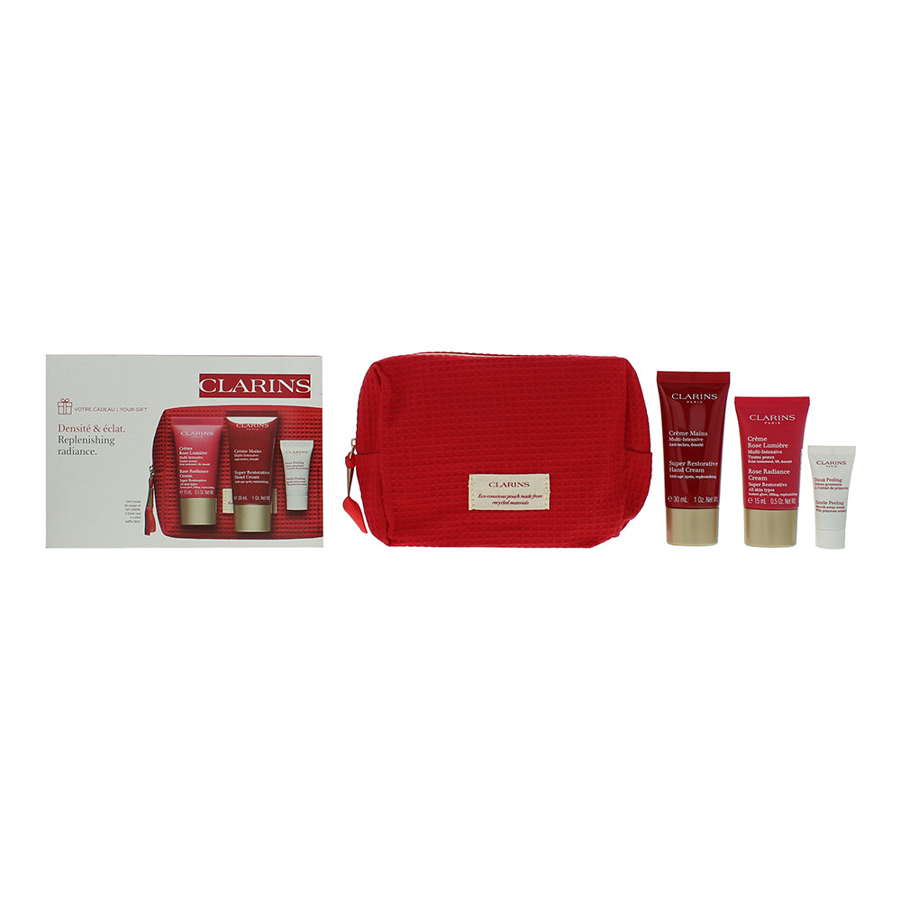 Clarins Super Restorative 3 Piece Gift Set: Lotion 50ml - Hand Cream 30ml - Nigh