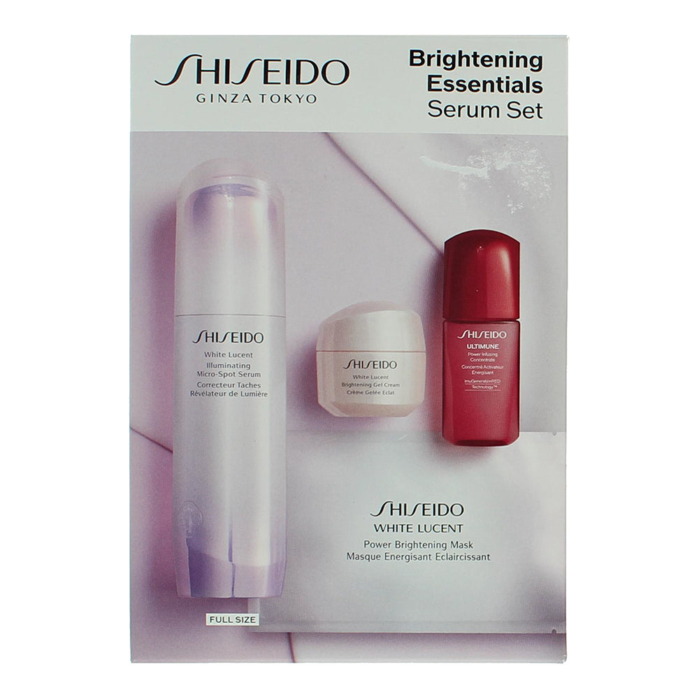 Shiseido Brightening Essentials 4 Piece Gift Set: Serum 50ml - Gel Cream 15ml -  - Box
