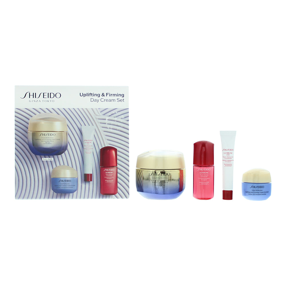 Shiseido Vital Perfection 4 Piece Gift Set: Cream 50ml - Overnight Firming Treatment 15ml - Power Infusing Concentrate 10ml - Eye Cream 3ml