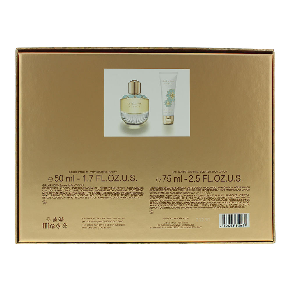 Elie Saab Girl Of Now 2 Piece Gift Set: Eau de Parfum 50ml - Body Lotion 75ml - Ingredients