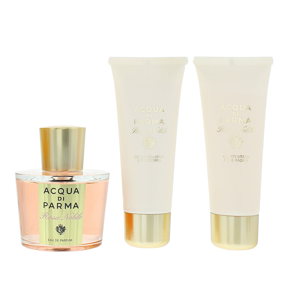 Acqua Di Parma Rosa Nobile 3 Piece Gift Set: Eau de Parfum 100ml - Bath Gel 75ml - Product