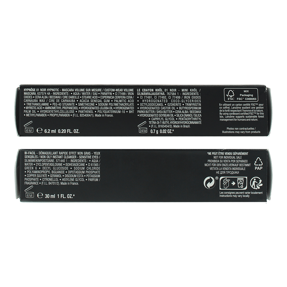 Lancôme Hypnôse 3 Piece Gift Set: Mascara 6.2ml - Khol Eye Pencil Noir 0.7g - Bi-Facil Make-Up Remover 30ml