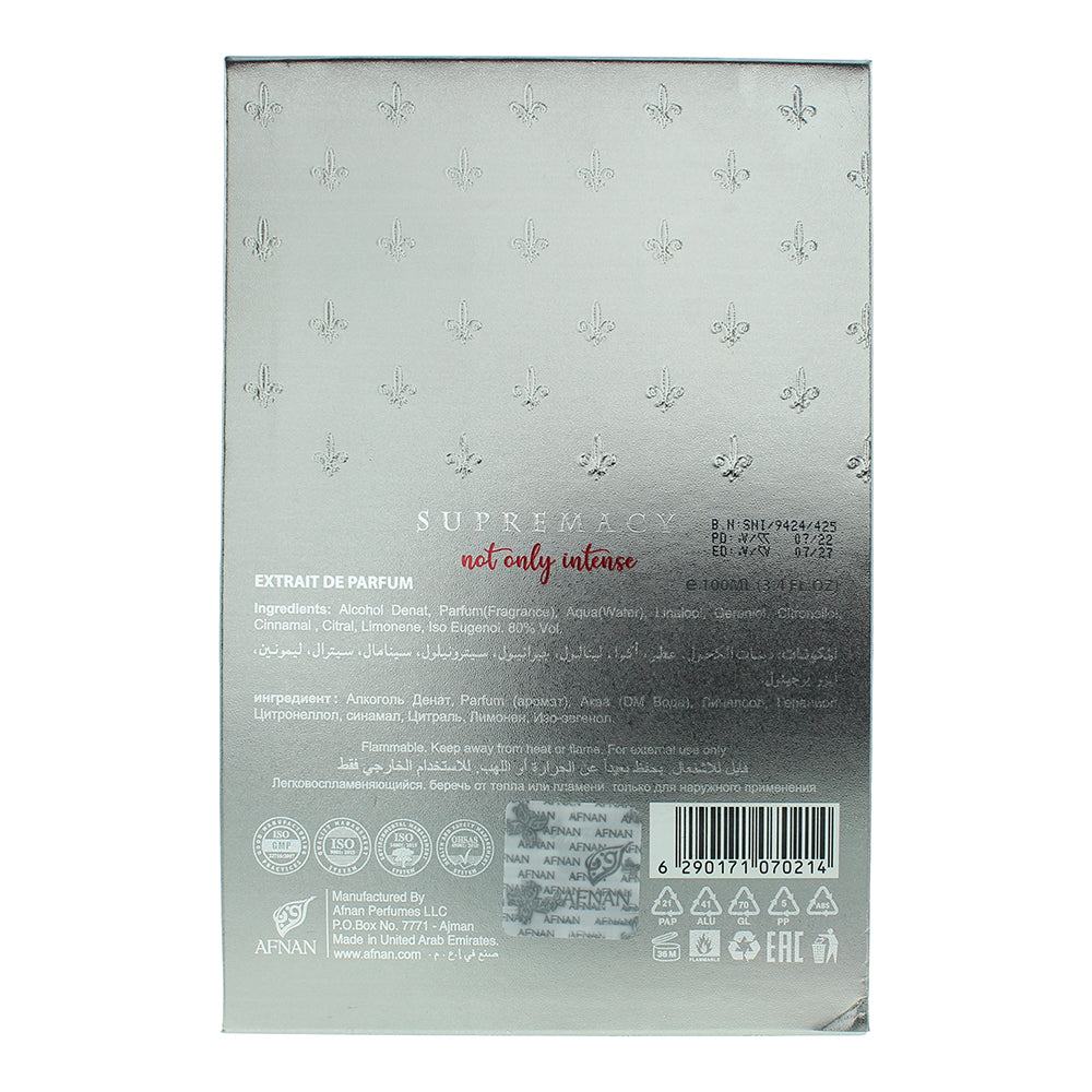 Afnan Supremacy Not Only Intense Eau De Parfum 100ml