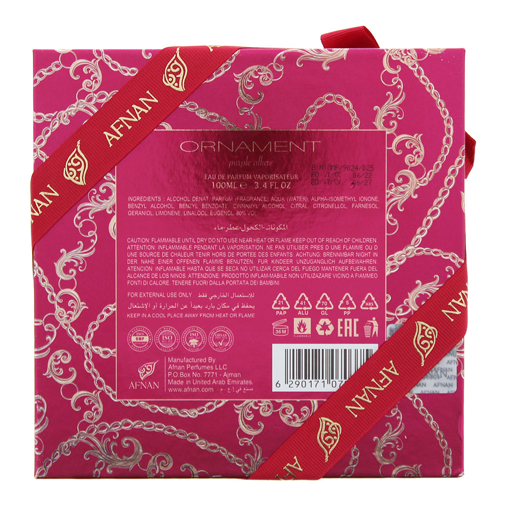 Afnan Ornament Purple Allure Eau De Parfum 100ml