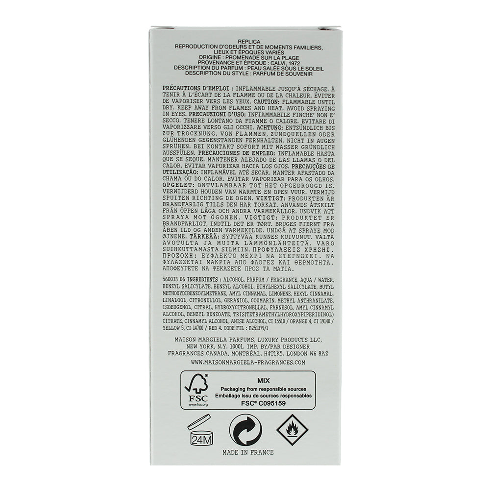 Maison Margiela Replica Beach Walk Eau de Toilette 100ml - Ingredients
