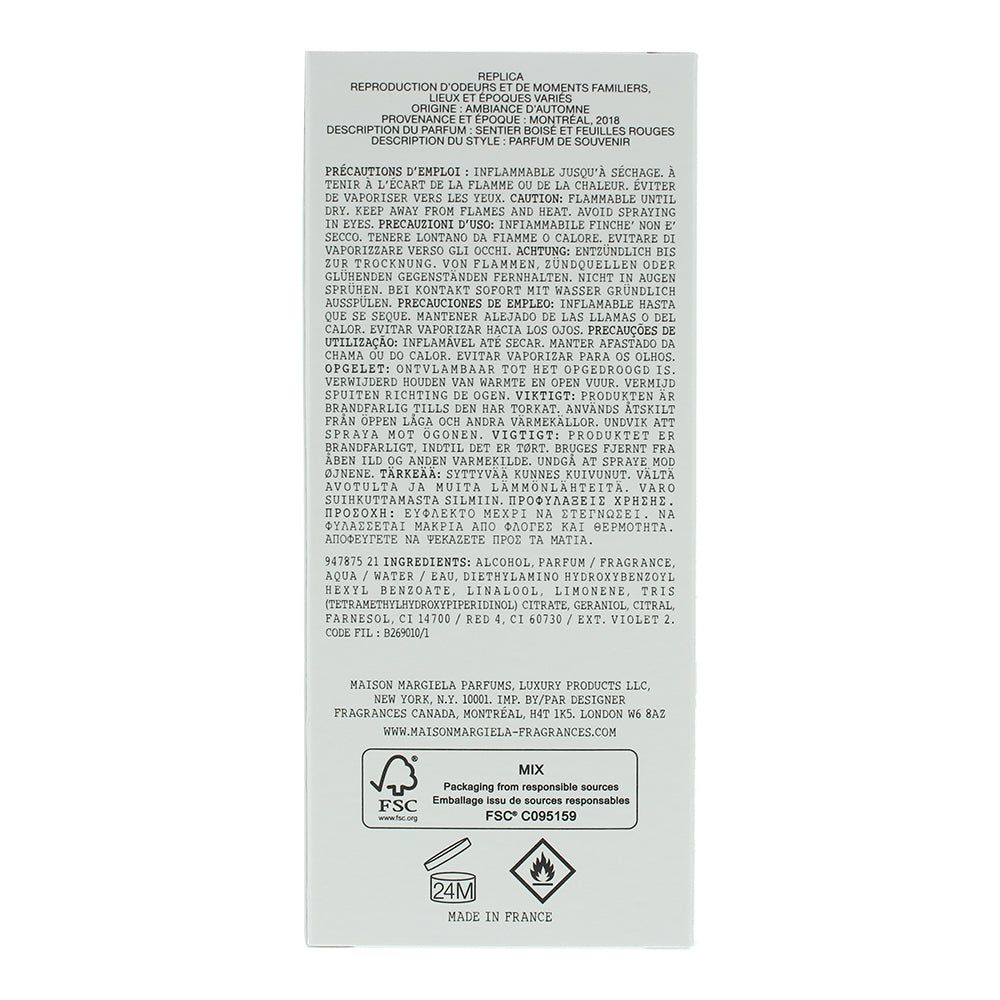 Maison Margiela Replica Autumn Vibes Eau de Toilette 100ml - Ingredients