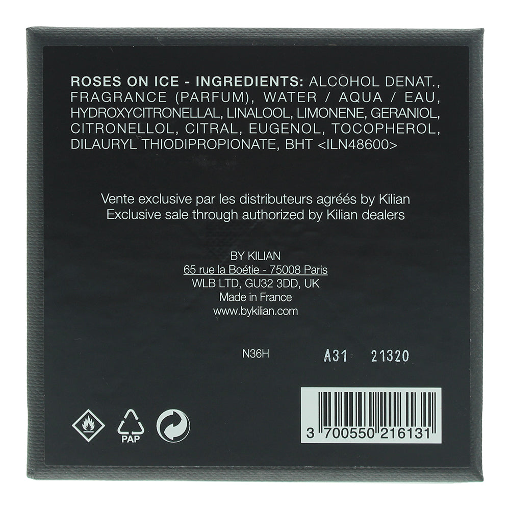 Kilian Roses On Ice Eau de Parfum 50ml - Ingredients