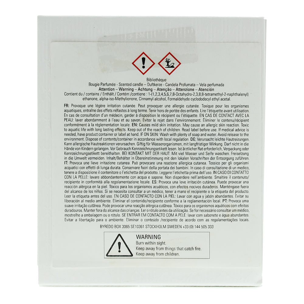 Byredo Bibliotheque Candle 240g - Ingredients