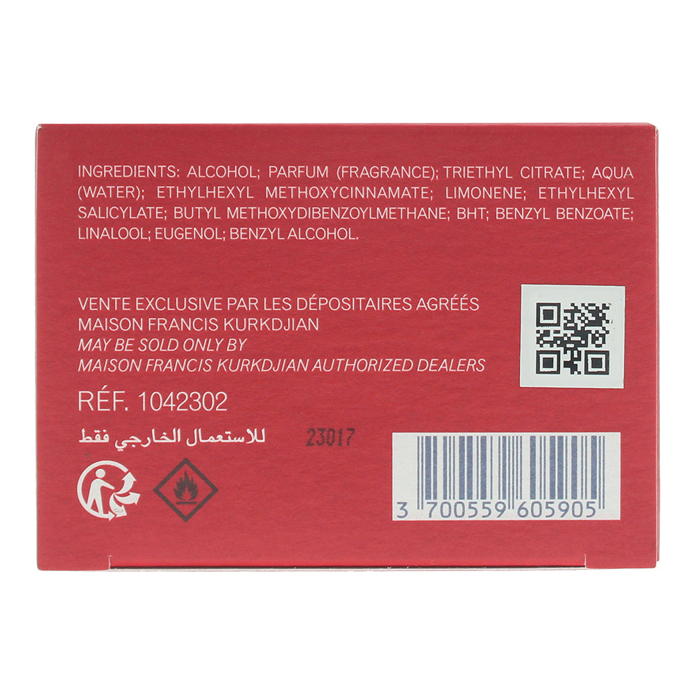Maison Francis Kurkdjian Baccarat Rouge 540 Extrait de Parfum 70ml - Ingredients