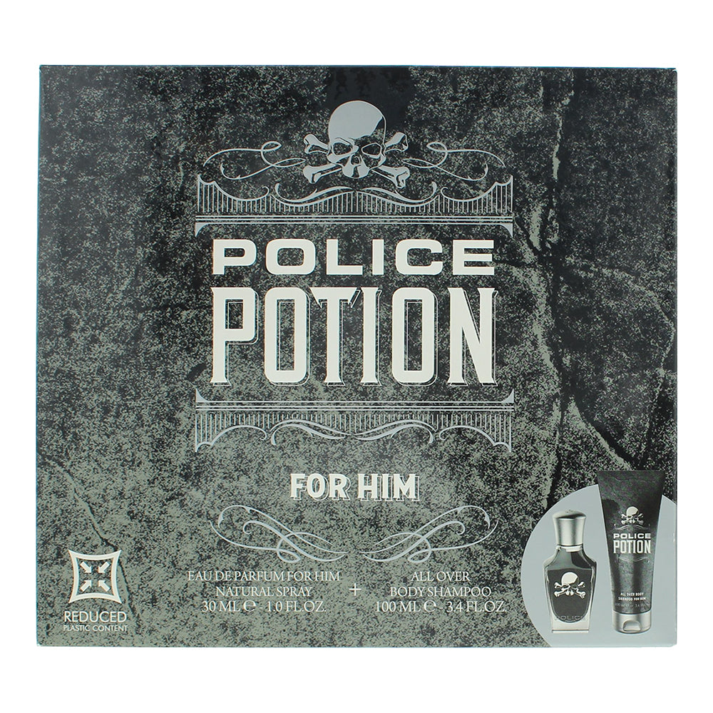 Police Potion For Him 2 Piece Gift Set: Eau de Parfum 30ml - Shower Gel 100ml - Box