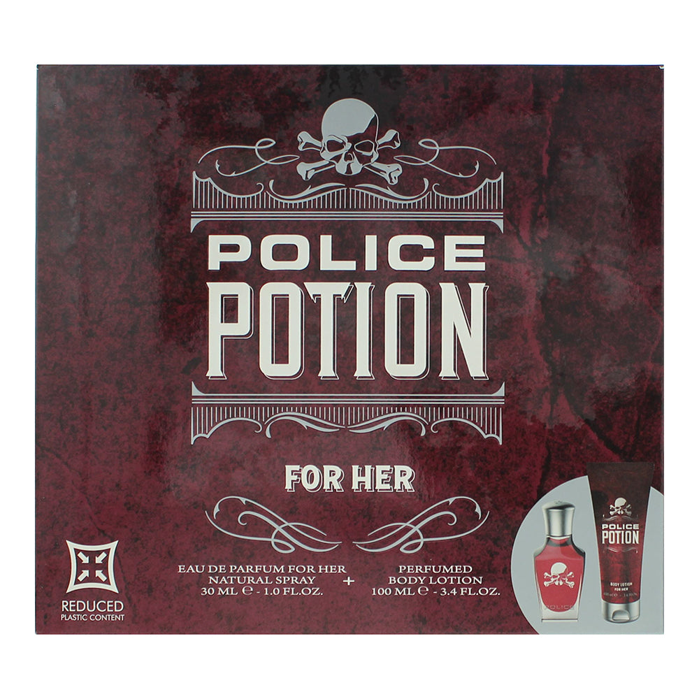 Police Potion For Her  Piece Gift Set: Eau de Parfum 30ml - Body Lotion 100ml - Box