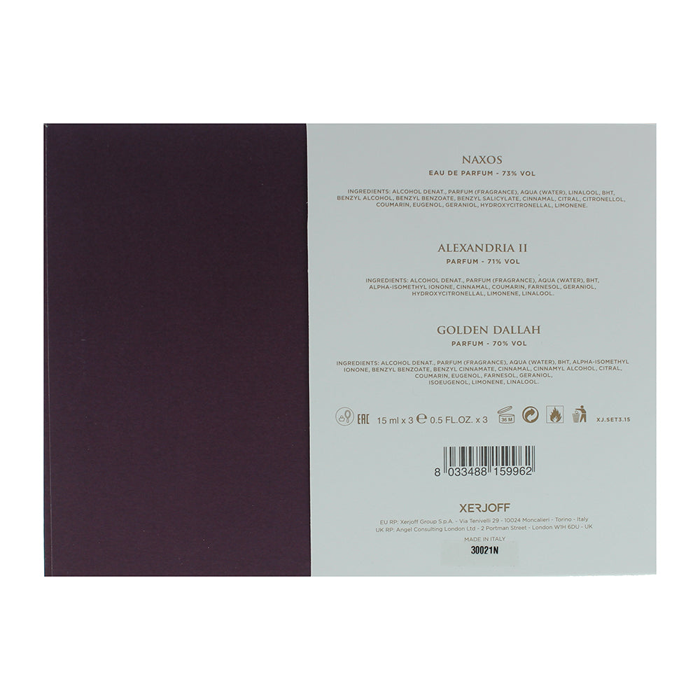 Xerjoff Discovery Set III Gift Set Eau de Parfum 3 x 15ml Naxos - Alexandria II 