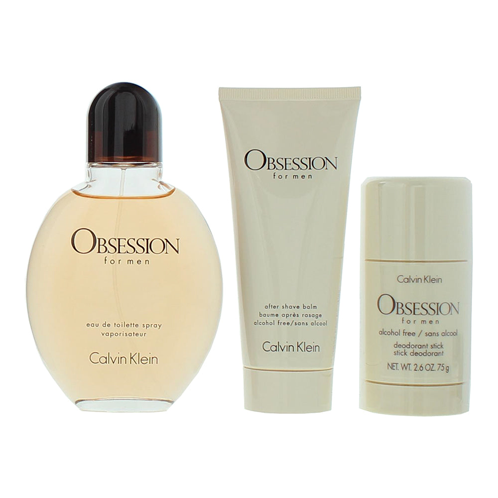 Calvin Klein Obsession For Men 3 Piece Gift Set: Eau de Toilette 125ml - Aftersh - Product