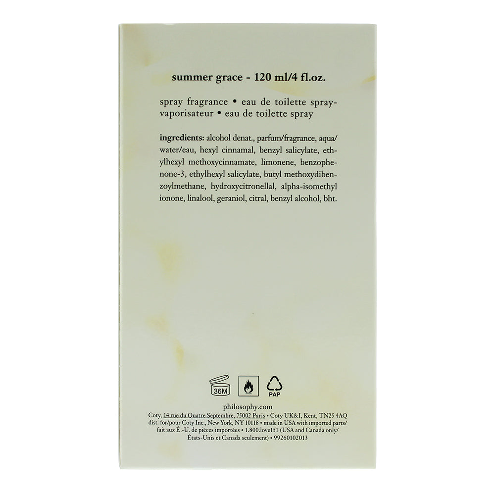 Philosophy Summer Grace Eau De Toilette 120ml