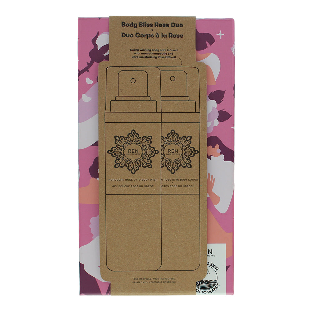 Ren Clean Skincare 2 Piece Gift Set: Body Wash 100ml - Body Lotion 100ml - Box