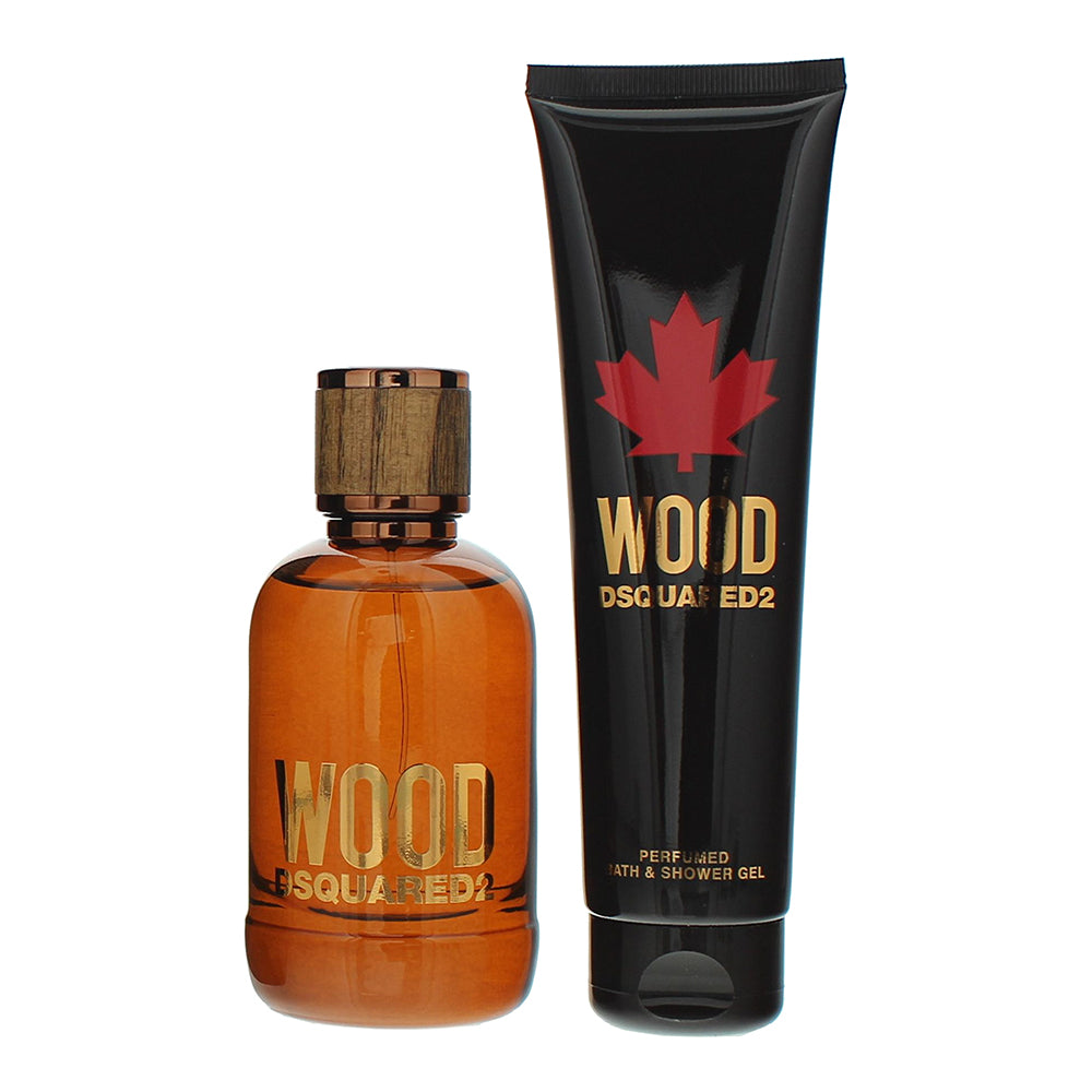 Dsquared2 Wood 2 Piece Gift Set: Eau De Toilette 100ml - Shower Gel 150ml - Product