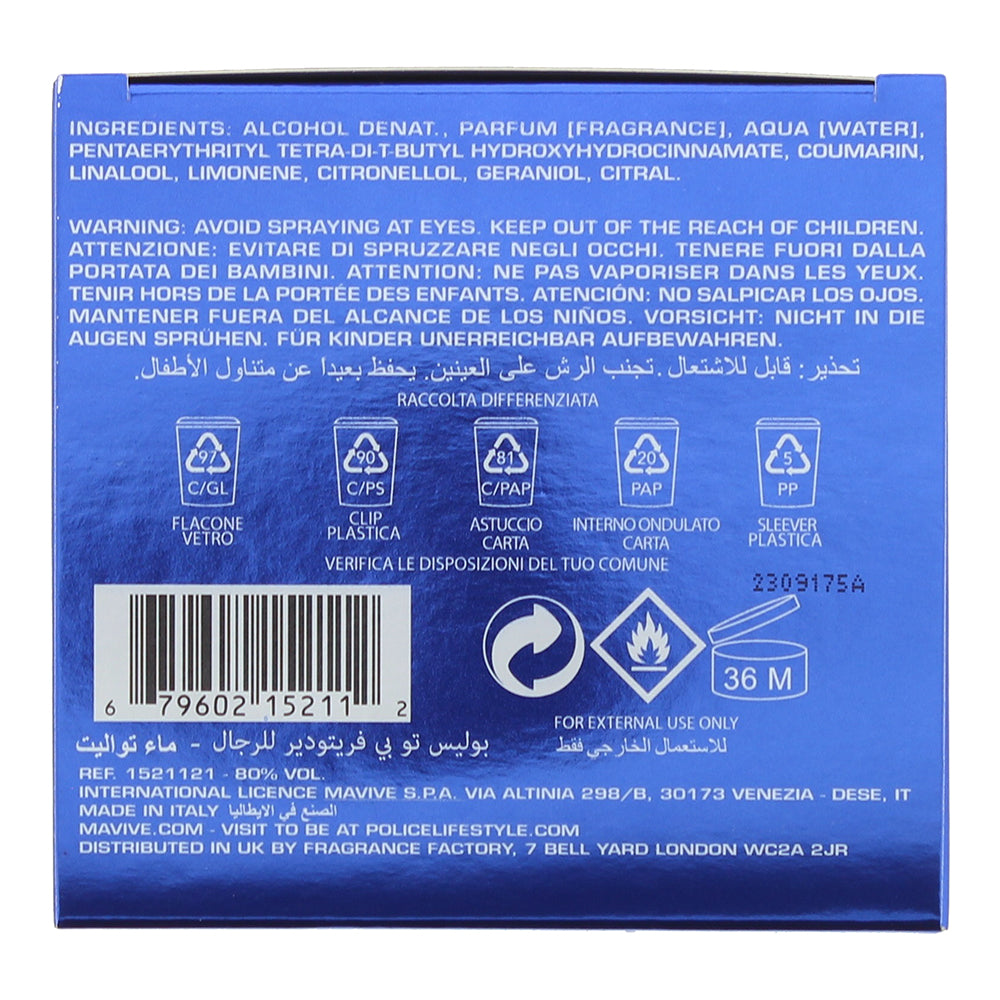 Police To Be Freetodare Eau De Toilette 125ml
