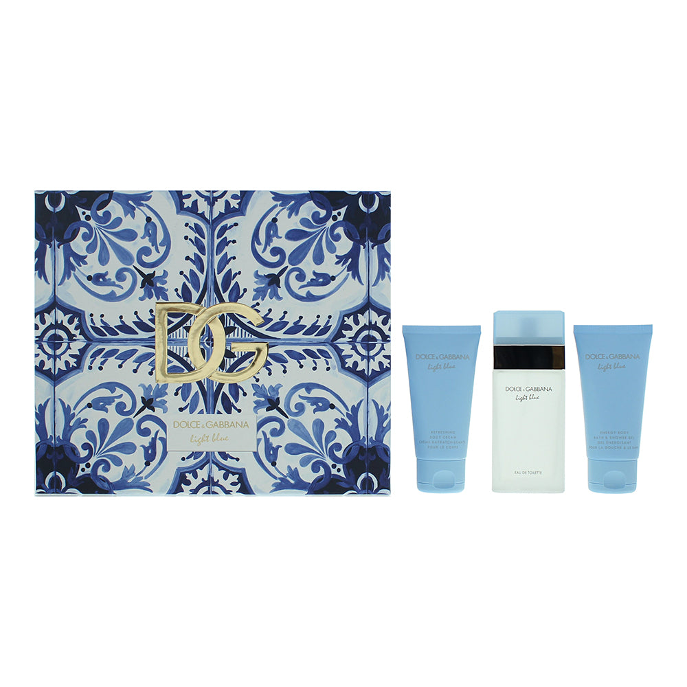 Dolce & Gabbana Light Blue 3 Piece Gift Set: Eau De Toilette 50ml - Body Lotion