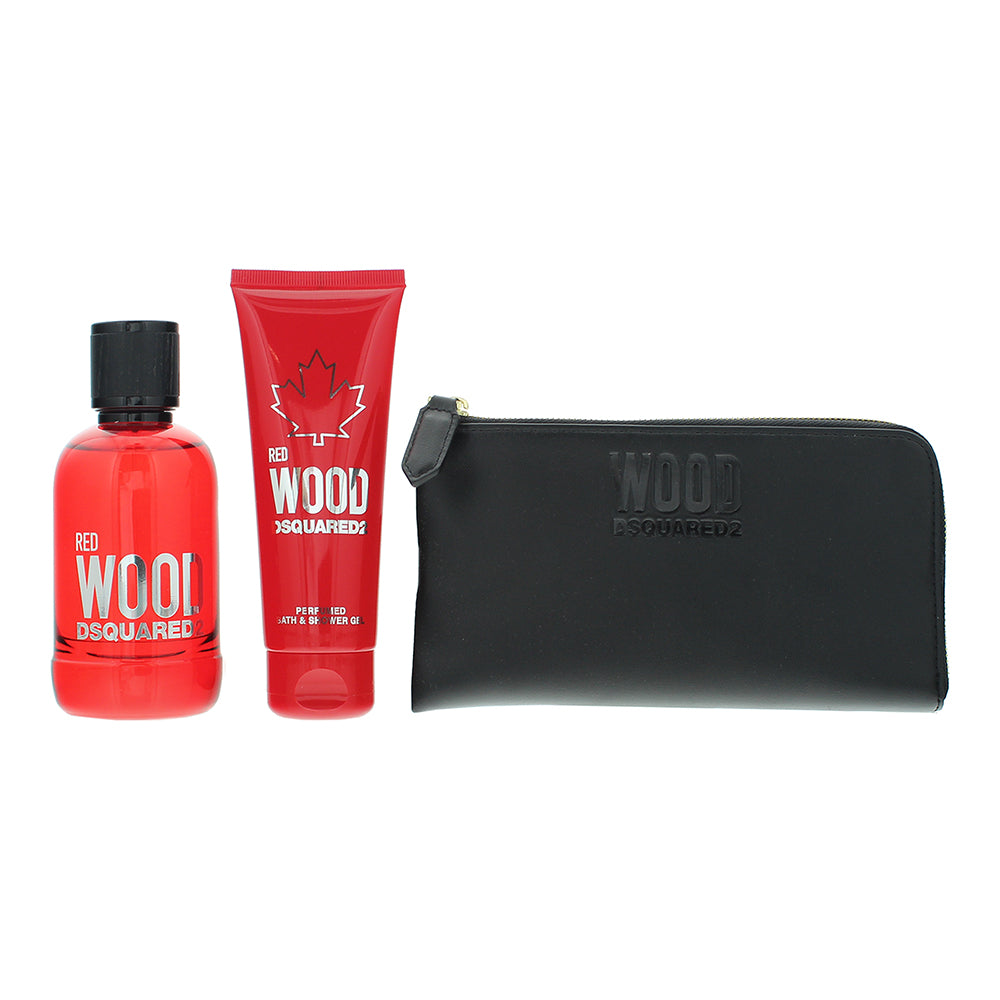 Dsquared2 Red Wood 3 Piece Gift Set: Eau de Toilette 100ml - Shower Gel 100ml -  - Product