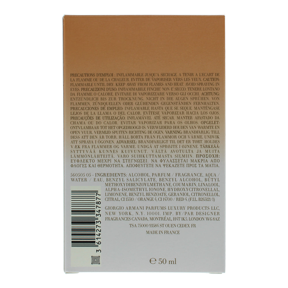 Giorgio Armani Terra Di Gioia Eau de Parfum 50ml - Ingredients