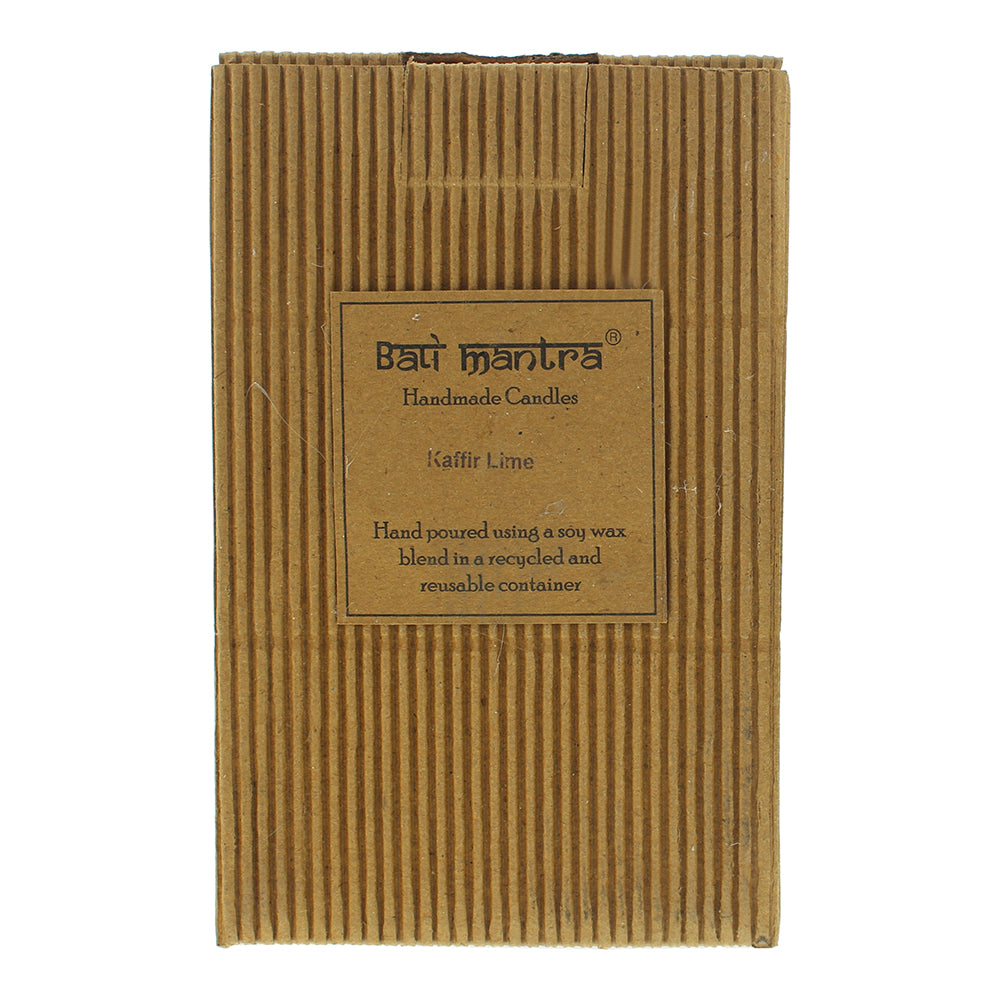 Bali Mantra Hibiscus Glass Silver Kafir Lime Candle 500g - Box