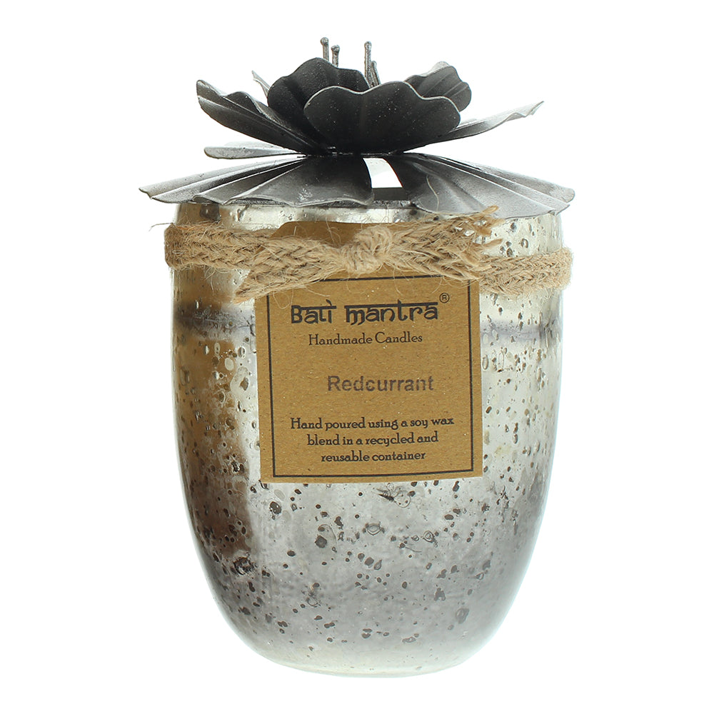 Bali Mantra Hibiscus Glass Silver Redcurrant Candle 500g - Product