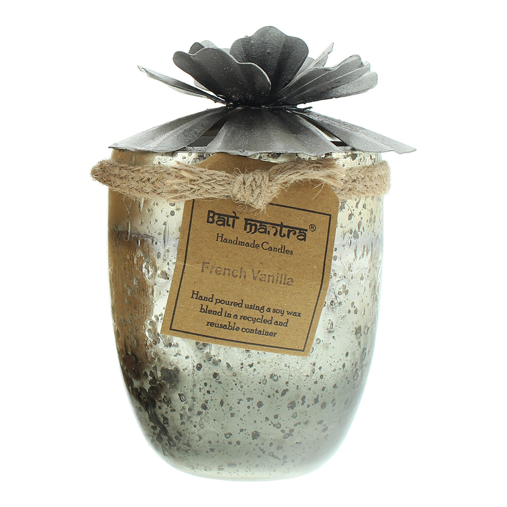 Bali Mantra Hibiscus Glass Silver French Vanilla Candle 500g - Product
