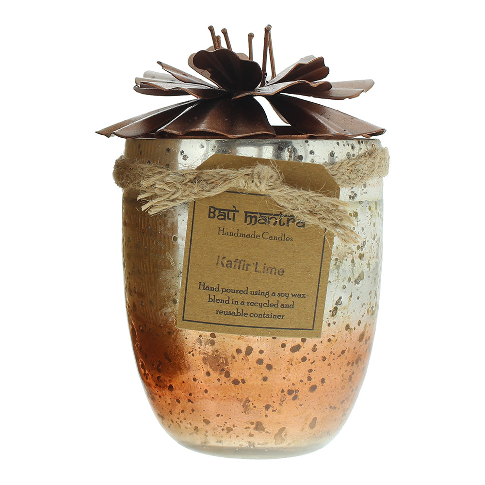Bali Mantra Hibiscus Glass Copper Kafir Lime Candle 500g - Product