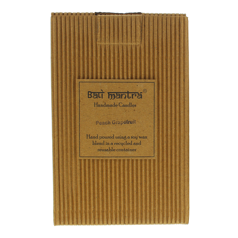 Bali Mantra Hibiscus Glass Copper Peach Grapefruit Candle 500g - Box