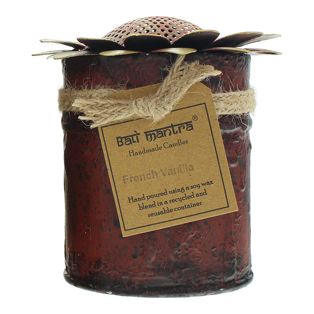 Bali Mantra Sunflower Tin Orange French Vanilla Candle 370g - Product
