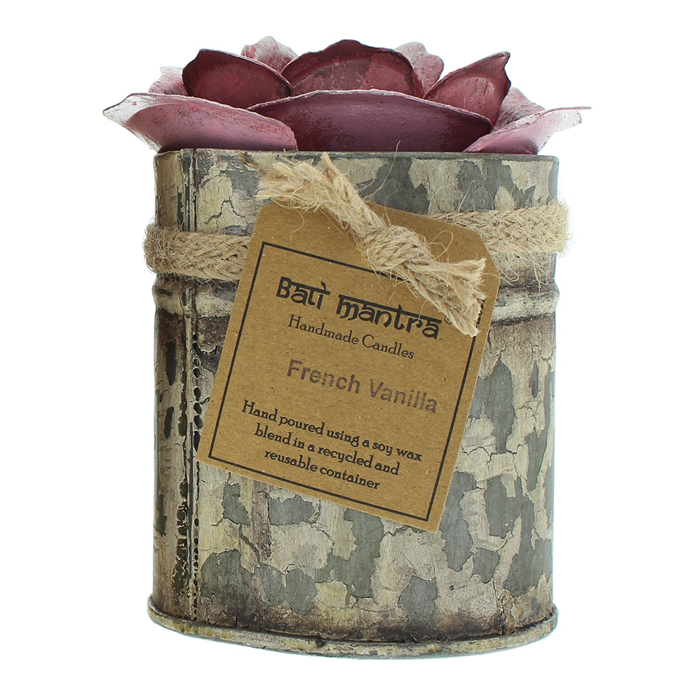 Bali Mantra Rose Tin Pink French Vanilla Candle 350g - Product
