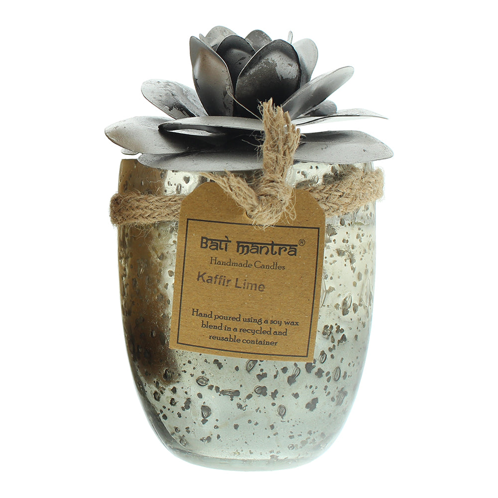 Bali Mantra Camellia Glass Silver Kafir Lime Candle 500g - Product