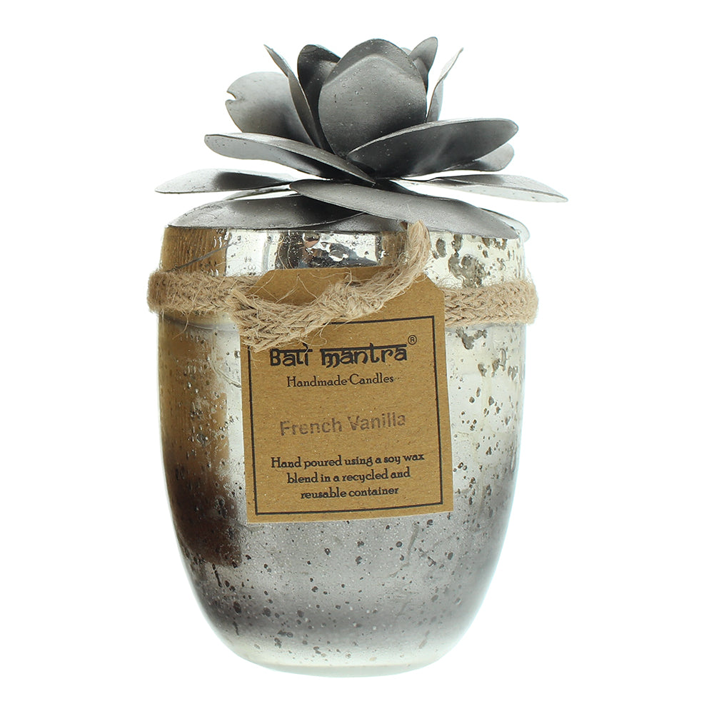 Bali Mantra Camellia Glass Silver French Vanilla Candle 500g - Product
