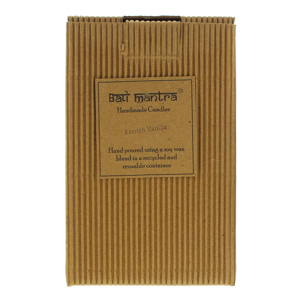 Bali Mantra Camellia Glass Silver French Vanilla Candle 500g - Box