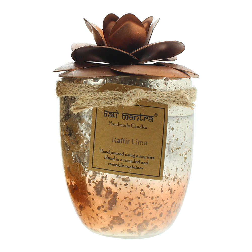 Bali Mantra Camellia Glass Copper Kafir Lime Candle 500g - Product