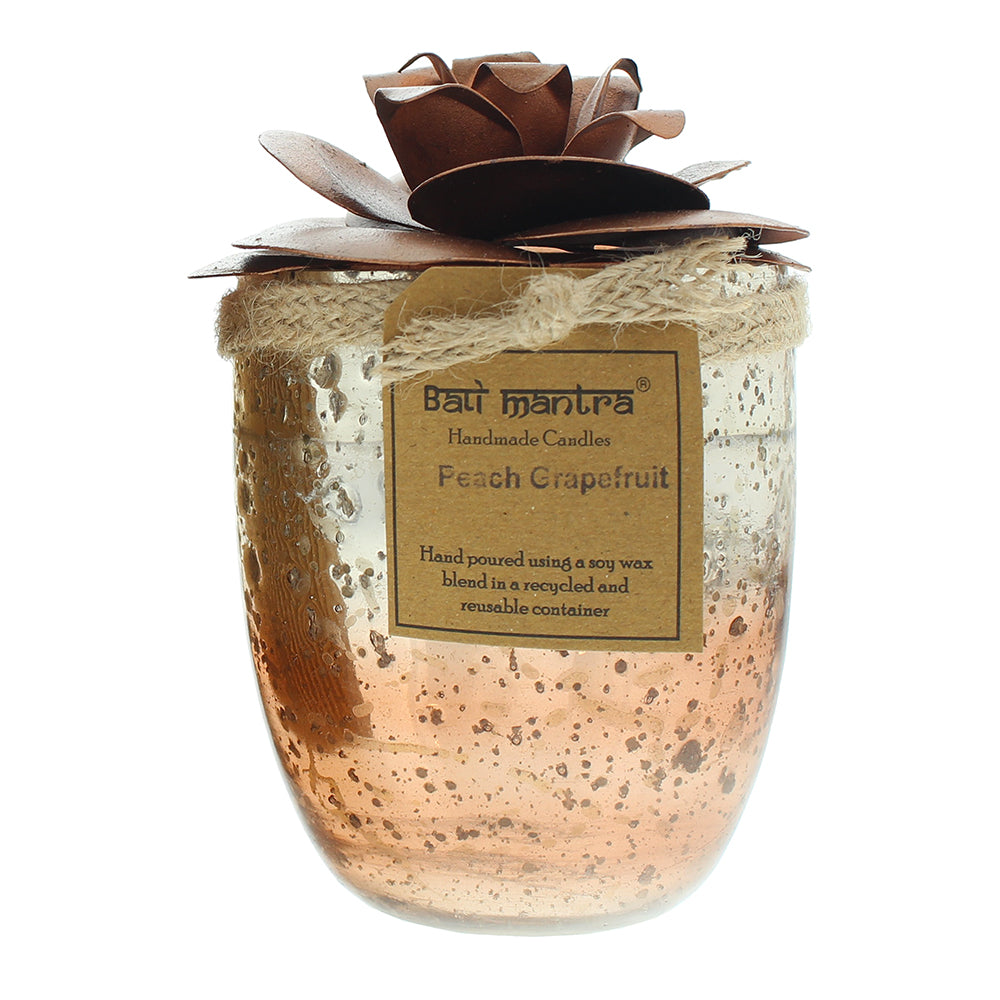 Bali Mantra Camellia Glass Copper Peach Grapefruit Candle 500g - Product