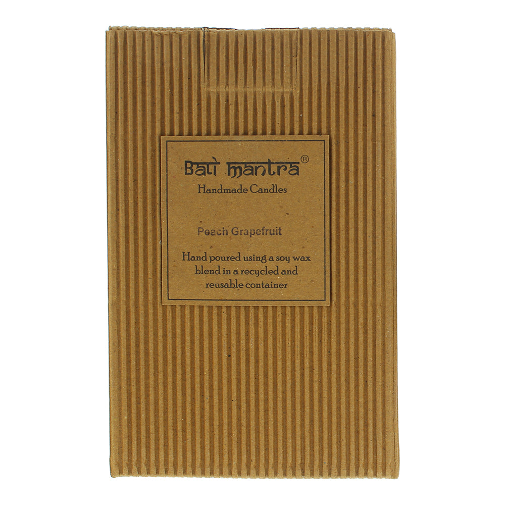 Bali Mantra Camellia Glass Copper Peach Grapefruit Candle 500g - Box