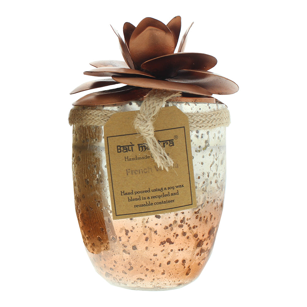Bali Mantra Camellia Glass Copper French Vanilla Candle 500g - Product