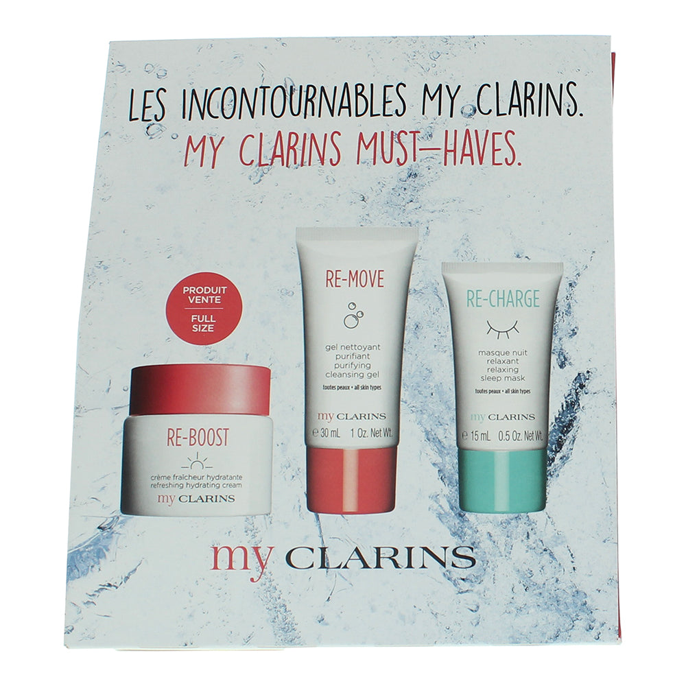 Clarins My Clarins 3 Piece Gift Set: Face Cream 50ml - Sleep Mask 15ml - Cleansi - Box