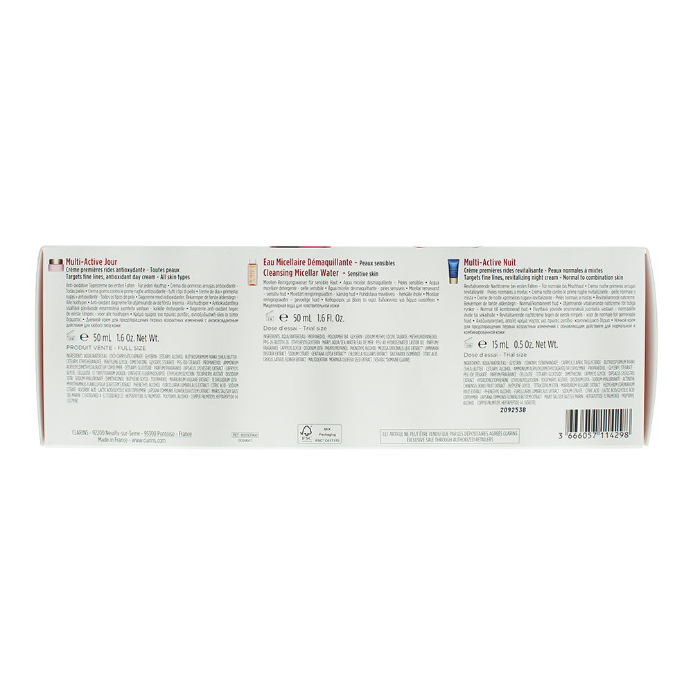 Clarins Multi-Action 3 Piece Gift Set: Day Cream 50ml - Micellar Water 50ml - Ni